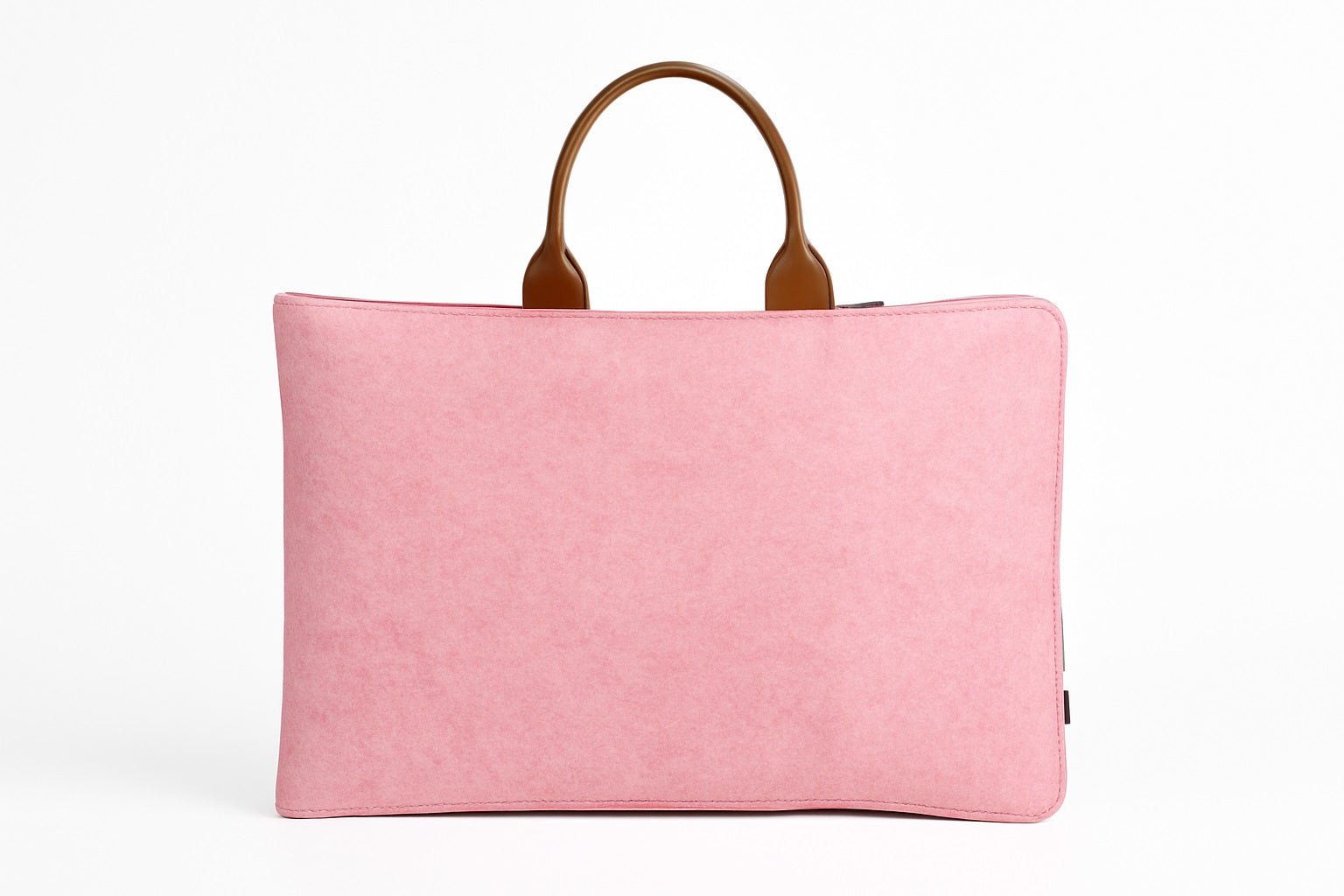 Tannero Professional Felt Laptop Bag, Brown Leather Handles, Business Briefcase, Upto 15.6 inch laptop (Pink) - O21 Business Services