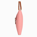 Tannero Professional Felt Laptop Bag, Brown Leather Handles, Business Briefcase, Upto 15.6 inch laptop (Pink)