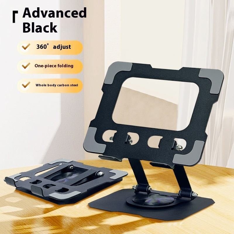 Tannero Adjustable Tablet Stand, 360 - Degree Rotating, All - Metal Construction, Dual - Shaft Height and Angle Control for iPad, Samsung Galaxy Tab, Lenovo Pad and All Tablets - Black - O21 Business Services