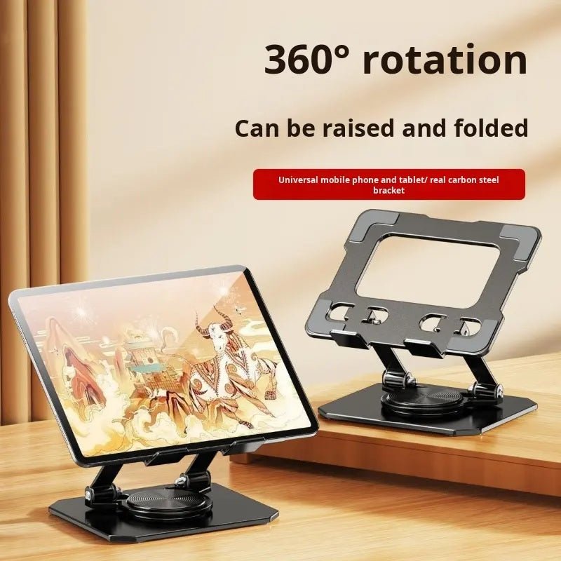 Tannero Adjustable Tablet Stand, 360 - Degree Rotating, All - Metal Construction, Dual - Shaft Height and Angle Control for iPad, Samsung Galaxy Tab, Lenovo Pad and All Tablets - Black - O21 Business Services
