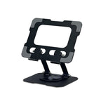 Tannero Black Carbon Steel 360-Degree Rotating Adjustable Tablet Stand for iPad, Samsung Galaxy Tab, Lenovo Pad