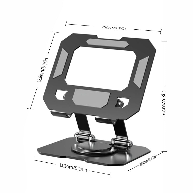 Tannero Adjustable Tablet Stand, 360 - Degree Rotating, All - Metal Construction, Dual - Shaft Height and Angle Control for iPad, Samsung Galaxy Tab, Lenovo Pad and All Tablets - Black - O21 Business Services