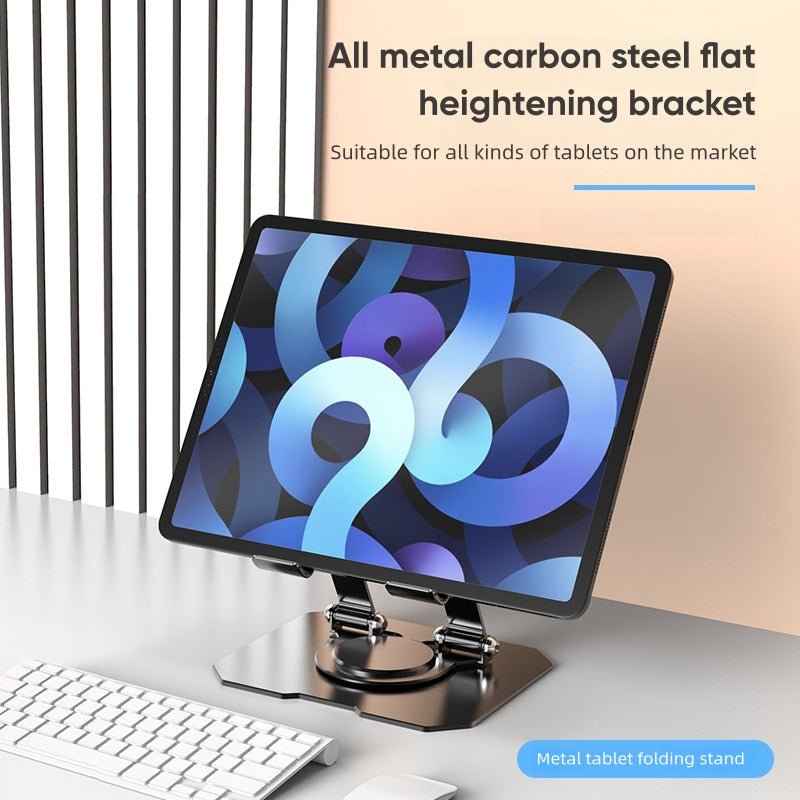 Tannero Adjustable Tablet Stand, 360 - Degree Rotating, All - Metal Construction, Dual - Shaft Height and Angle Control for iPad, Samsung Galaxy Tab, Lenovo Pad and All Tablets - Black - O21 Business Services