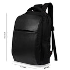 Tannero Urban Series Black Laptop Backpack | Luxury Faux Leather Front, Ergonomic Back Support, Multi-Utility Design
