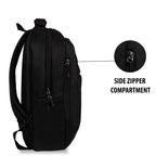 Tannero Urban Series Black Laptop Backpack | Luxury Faux Leather Front, Ergonomic Back Support, Multi-Utility Design