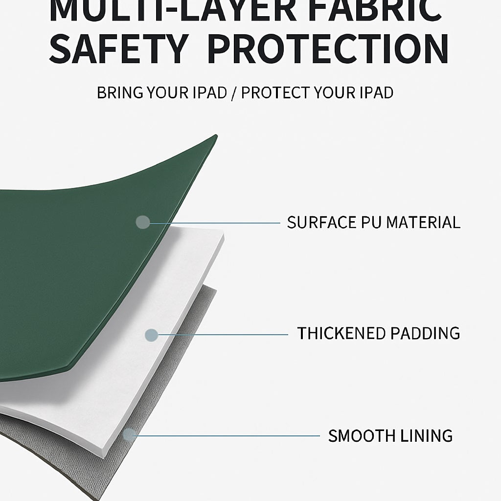Tannero 12.9 - Inch Waterproof Tablet Sleeve Case, Multi - Layer Protection with PU Leather, Compatible with iPad/Samsung/Realme/OnePlus (Green) - O21 Business Services