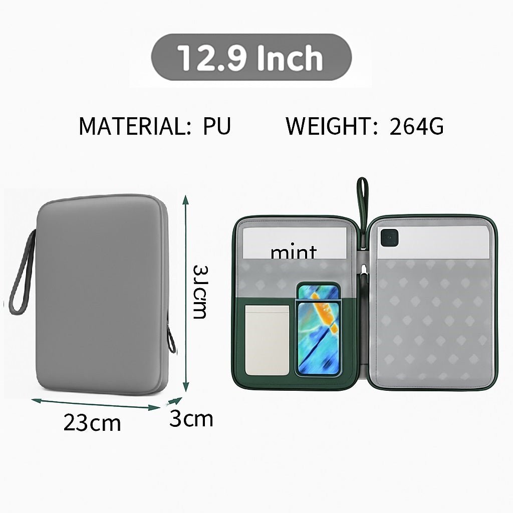 Tannero 12.9 - Inch Waterproof Tablet Sleeve Case, Multi - Layer Protection with PU Leather, Compatible with iPad/Samsung/Realme/OnePlus (Grey) - O21 Business Services