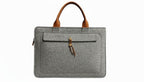 Tannero Professional Felt Laptop Bag, Brown Leather Handles, Business Briefcase, Upto 15.6 inch laptop (Grey Melange)