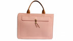 Tannero Professional Felt Laptop Bag, Brown Leather Handles, Business Briefcase, Upto 15.6 inch laptop (Pink)