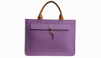 Tannero Professional Felt Laptop Bag, Brown Leather Handles, Business Briefcase, Upto 15.6 inch laptop (Purple) - O21 Business Services
