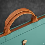 Tannero Professional Felt Laptop Bag, Brown Leather Handles, Business Briefcase, Upto 15.6 inch laptop (Teal)