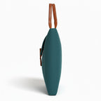 Tannero Professional Felt Laptop Bag, Brown Leather Handles, Business Briefcase, Upto 15.6 inch laptop (Teal)