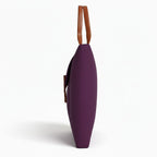 Tannero Professional Felt Laptop Bag, Brown Leather Handles, Business Briefcase, Upto 15.6 inch laptop (Purple)