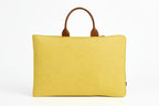 Tannero Professional Felt Laptop Bag, Brown Leather Handles, Business Briefcase, Upto 15.6 inch laptop (Yellow)