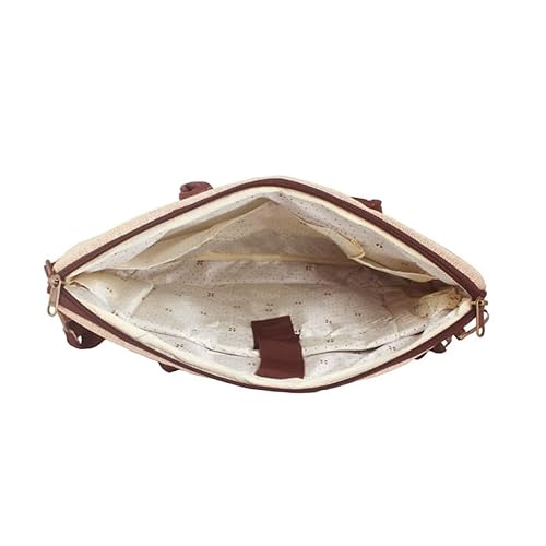 Tannero Eco-Style Jute & PU Leather Laptop Bag | Durable Office Briefcase for 15.6-inch Laptops