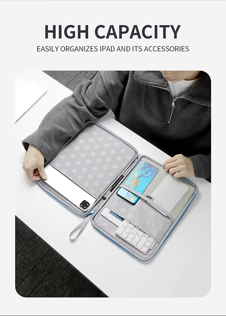 Tannero 12.9 - Inch Waterproof Tablet Sleeve Case, Multi - Layer Protection with PU Leather, Compatible with iPad/Samsung/Realme/OnePlus (Blue) - O21 Business Services