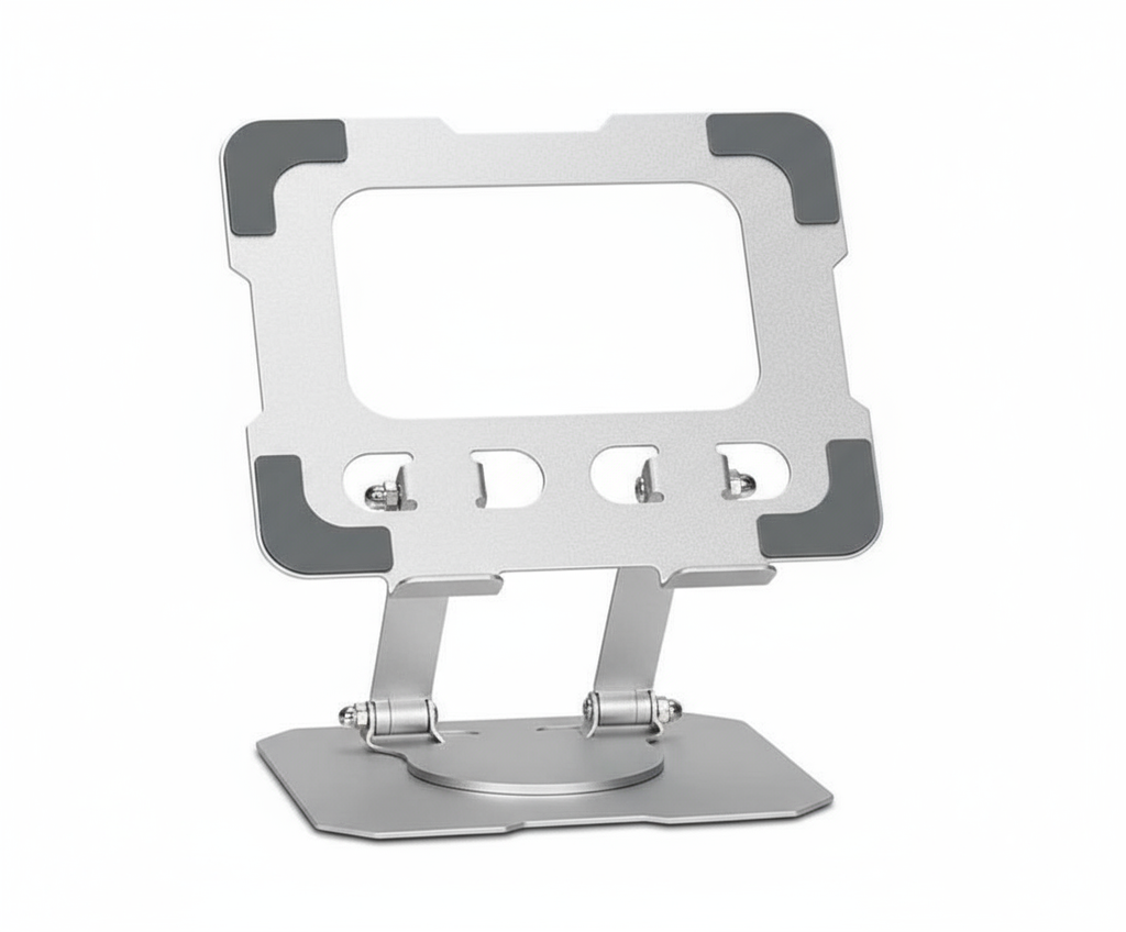 Tannero Silver Carbon Steel 360-Degree Rotating Adjustable Tablet Stand For All Tablets