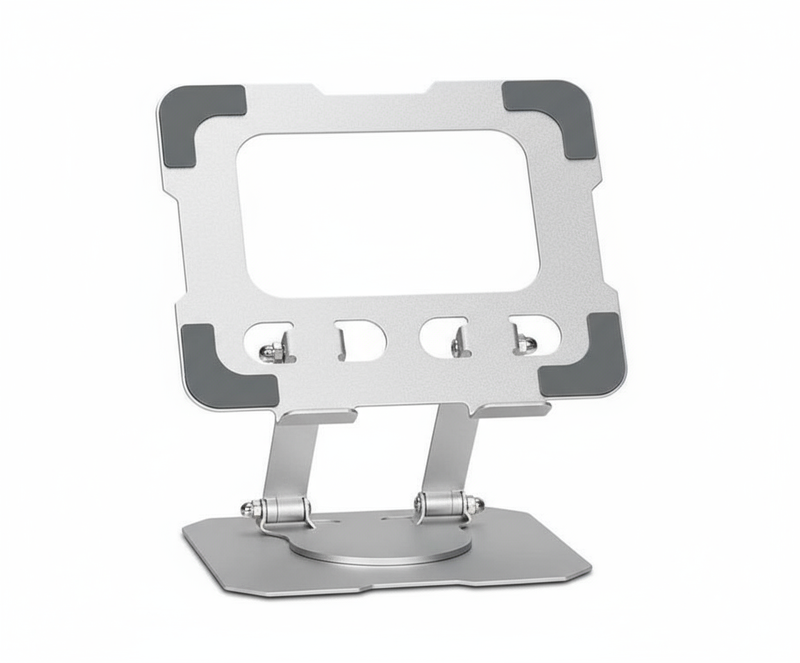 Tannero Silver Carbon Steel 360-Degree Rotating Adjustable Tablet Stand For All Tablets